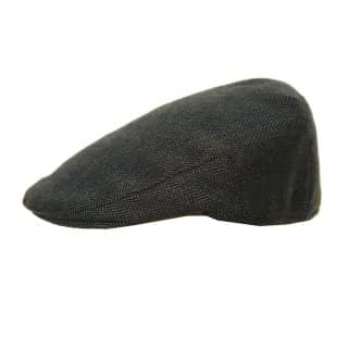 Mens - Herringbone Structured Flat Cap