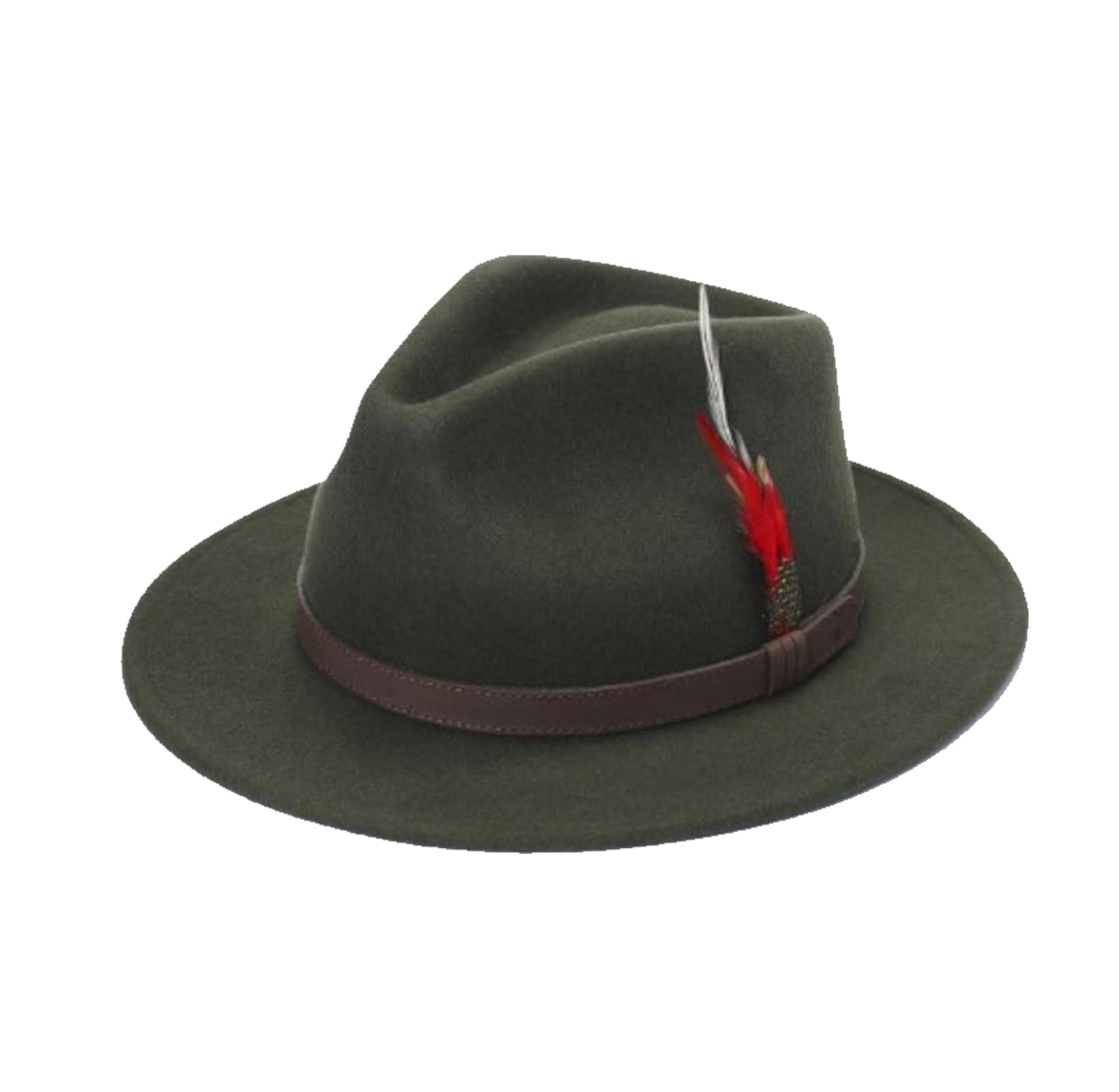 Olive Green Fedora Hat