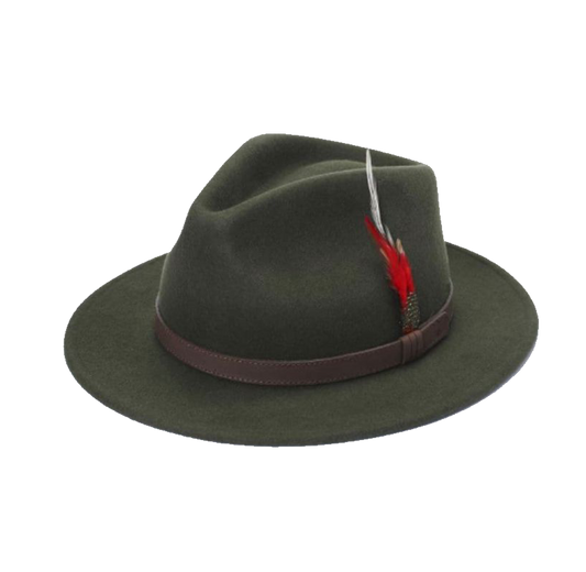 Olive Green Fedora Hat