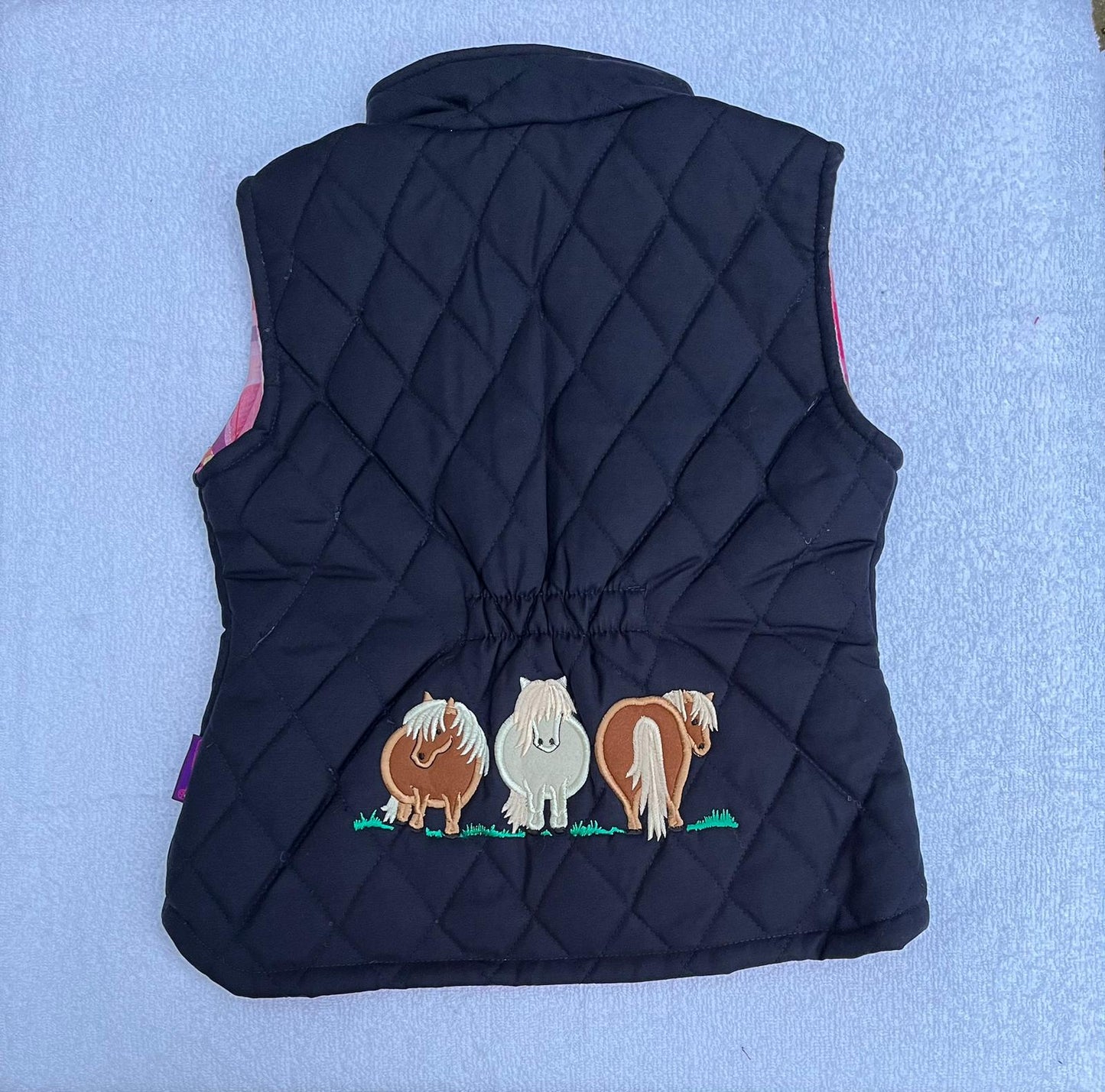 Navy / Red Gillet - Horses