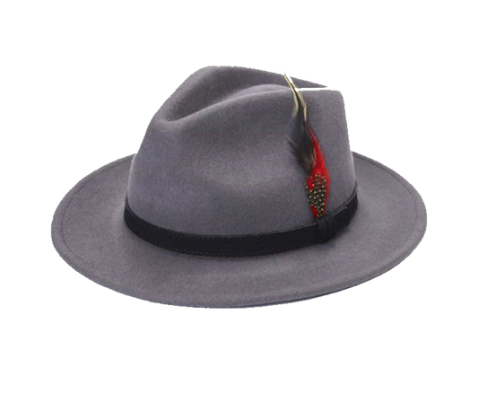 Grey Wool Fedora Hat