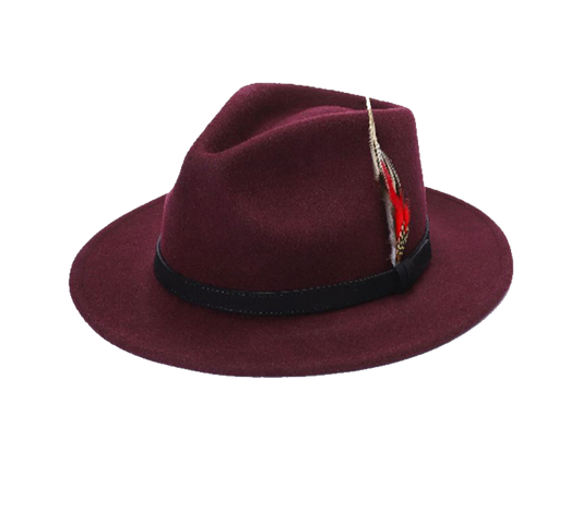 Wine Red Fedora Hat